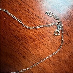 18k solid white gold Paperclip Chain Necklace — Sleek Link Design
